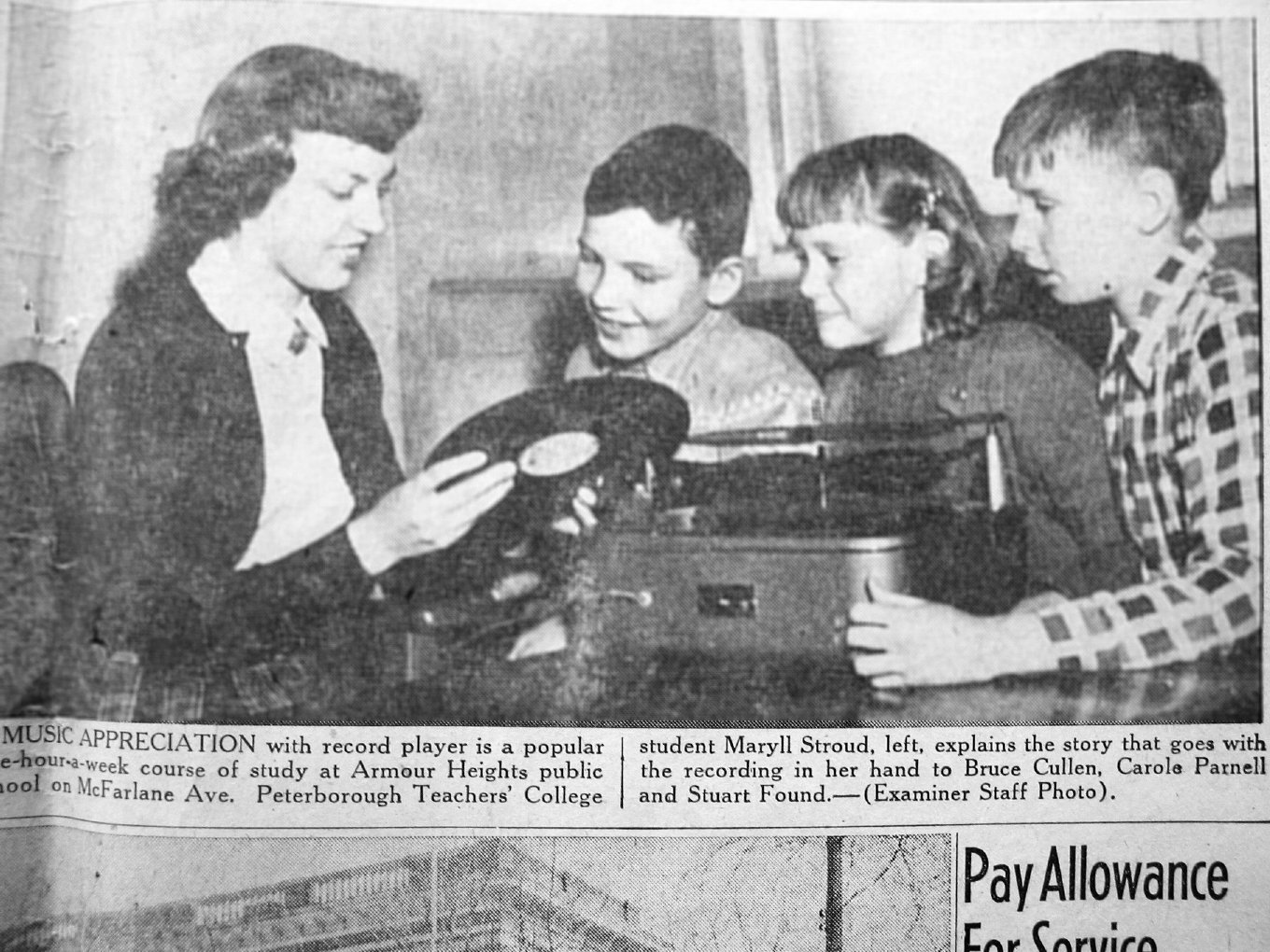 1957 Mar 27 Music Appreciation Maryll Stroud Bruce Cullen Carole Parnell Stuart Found