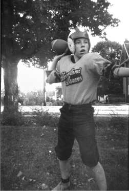 Ross Jamieson in quarterback pose c 1960