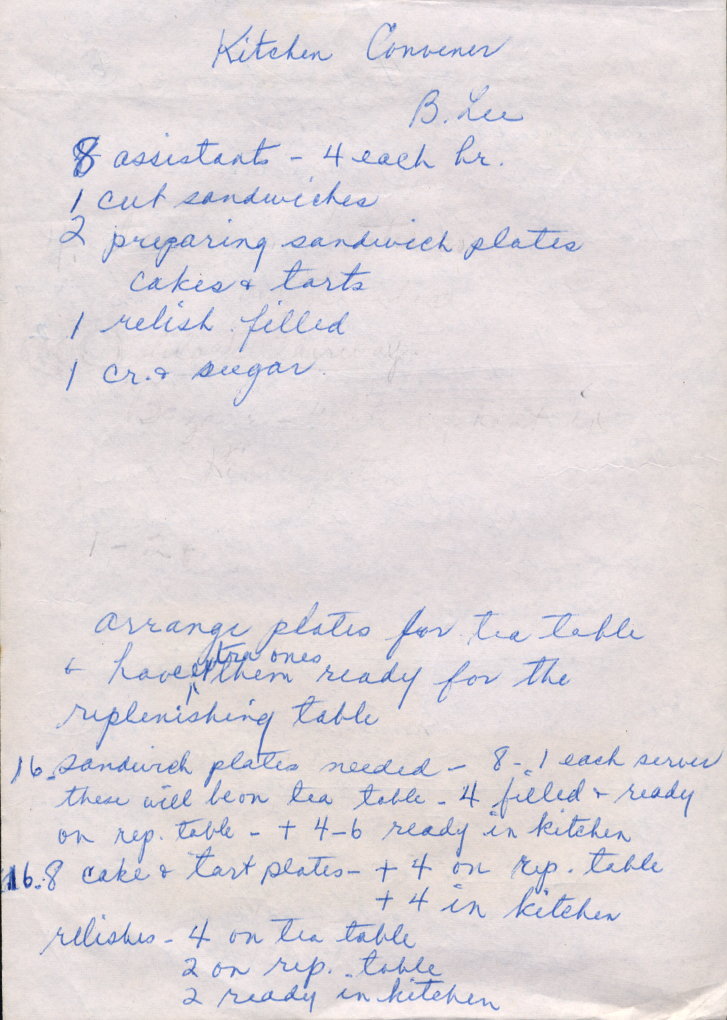 1959 Shamrock Tea March 17 convenor notes p2