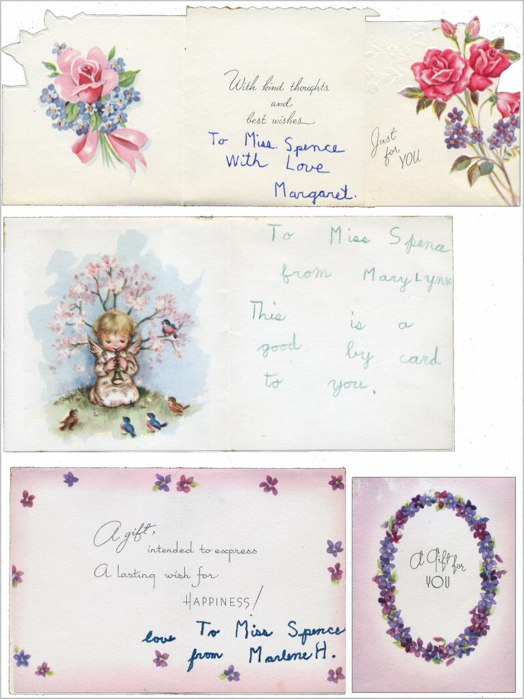 1956 student cards for Miss Spence