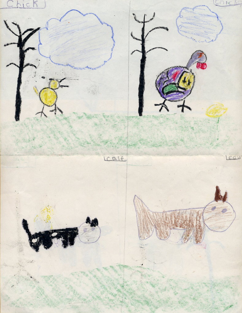 1955 Kindergarten work by Alice Lee inside country diary