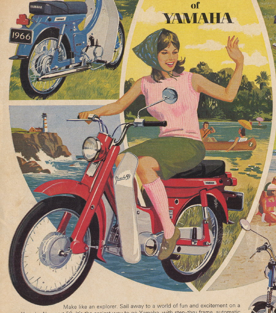 1966 Yamaha red scooter