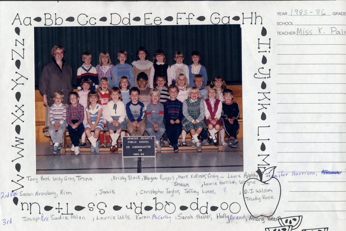 1986 Senior Kindergarten Armour Heights