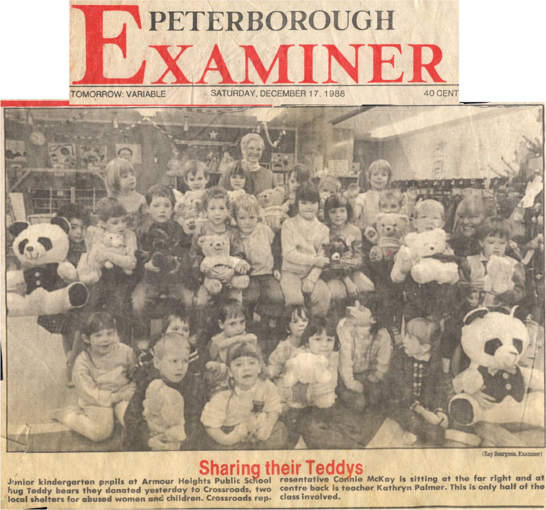 1988 Dec 17 Junior Kindergartens share teddys