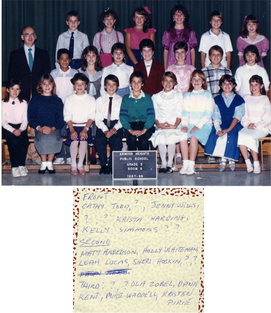 1988 Grade 5 Rm 8 Armour Heights