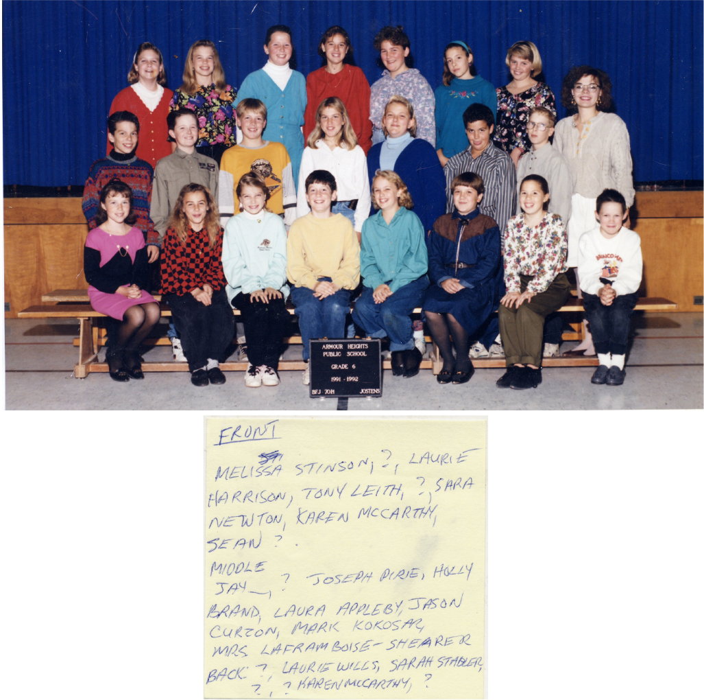 1992 Grade 6 Armour Heights